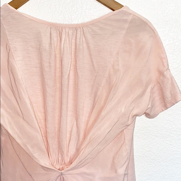 Amadi Light Pink Gathered Back Short Sleeve Shirt - Picture 7 of 9